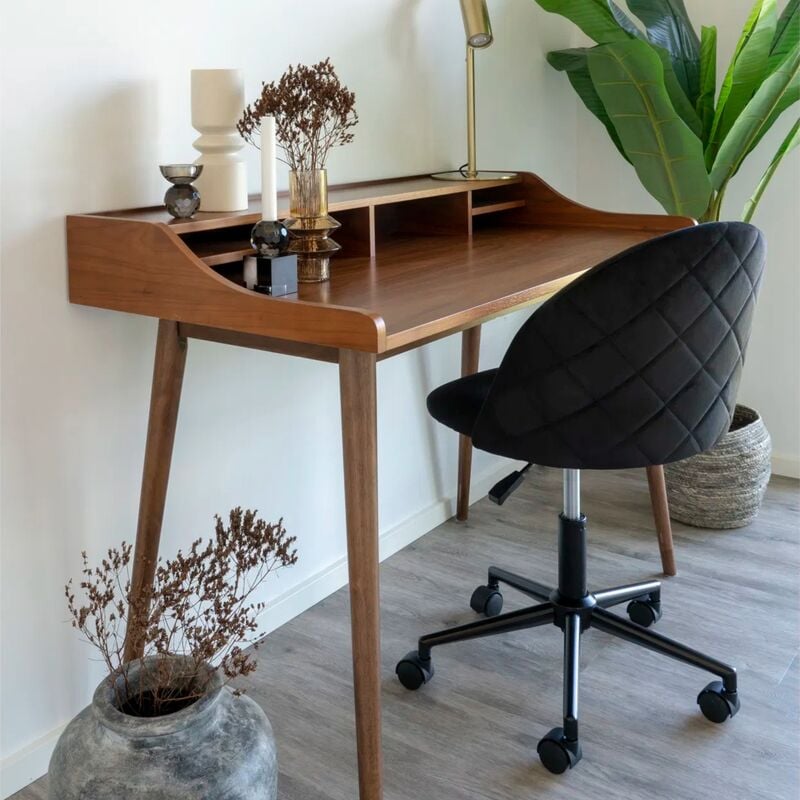 House Nordic Geneve työtuoli samettinen musta mustat jalat